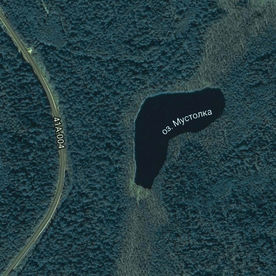 Вот так выглядит это небольшое озеро на карте