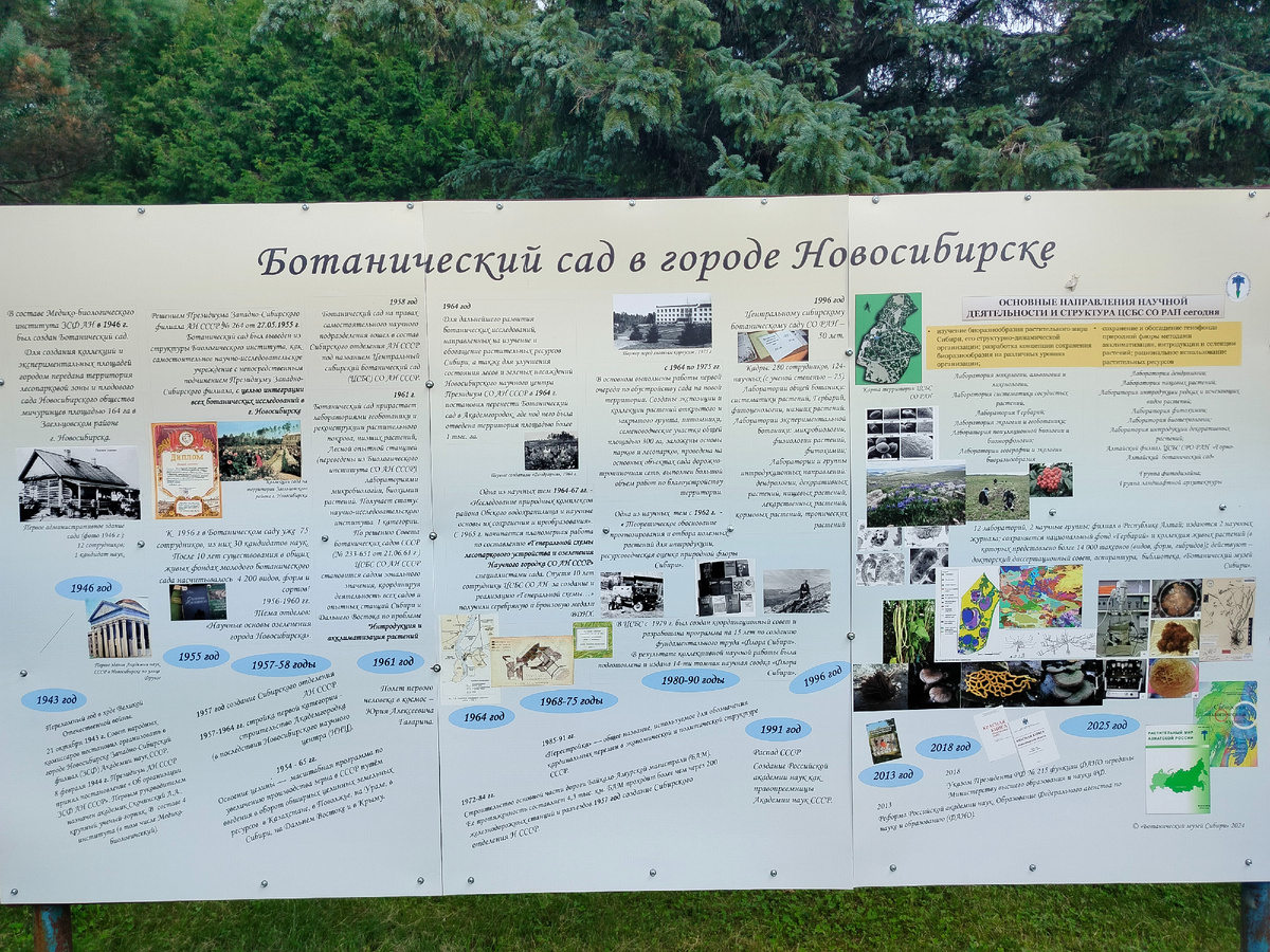 Информационный стенд, стоявший на территории Ботанического сада.