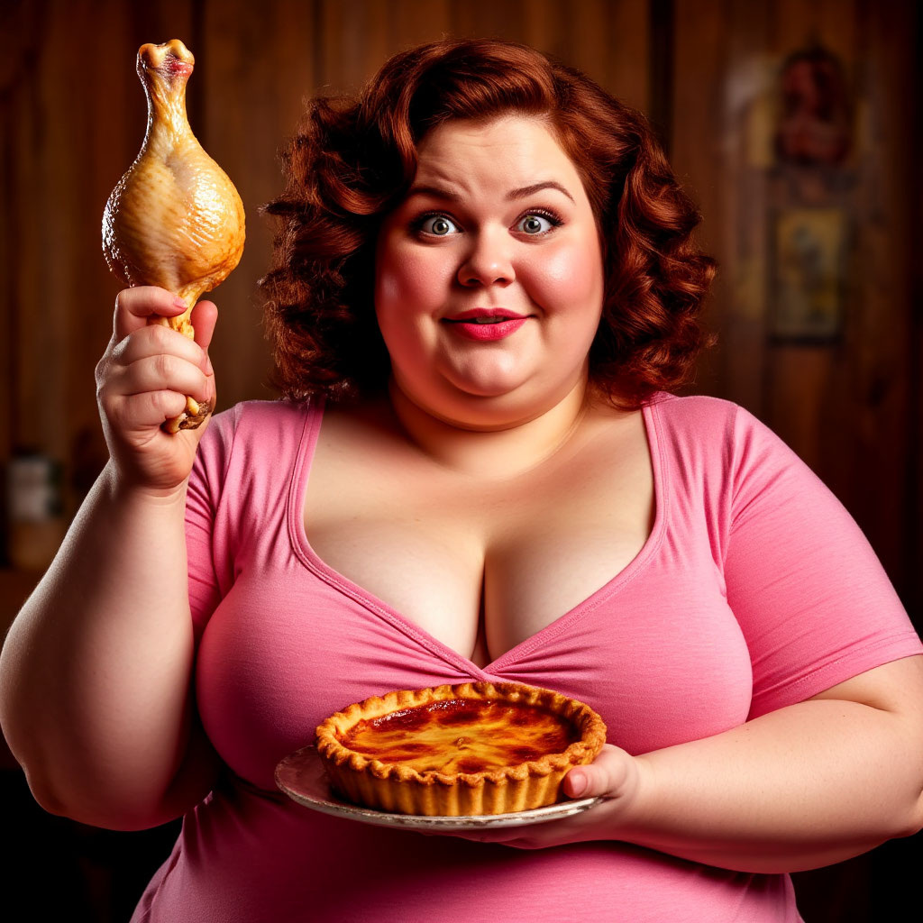 Ломаю кусок курицы... Отрезаю кусочек пирога