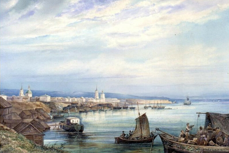    Николай Россов. «Вид Камышина» 1875 г. (масло, акварель)