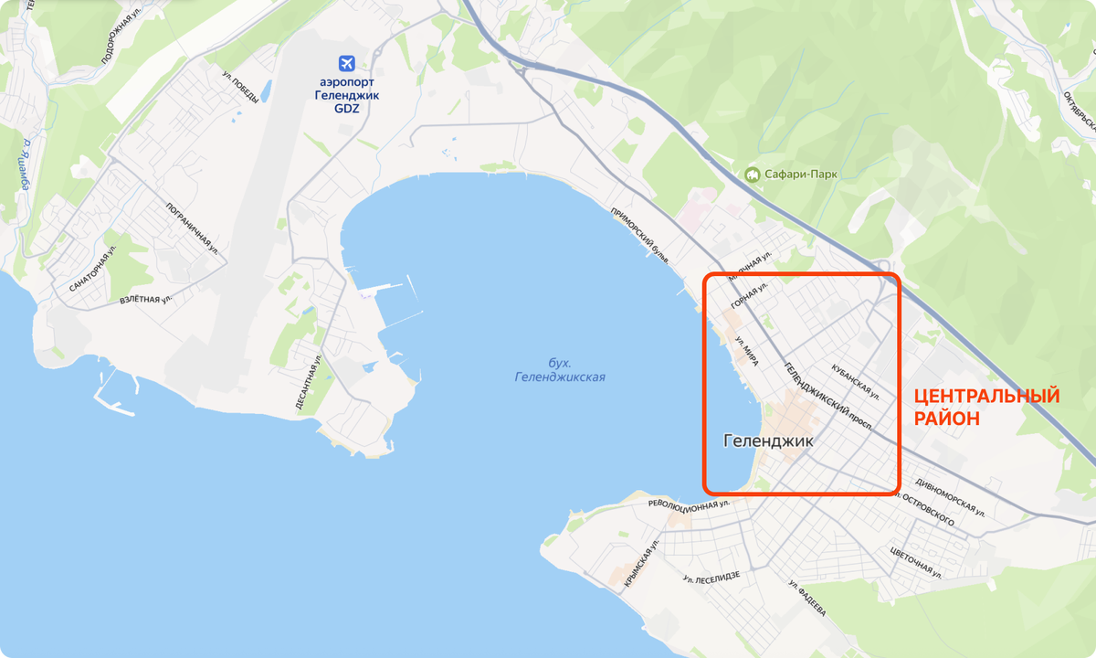 Примерное расположение Центрального района