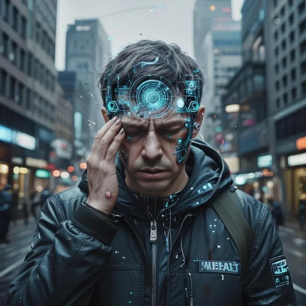 "Человек в футуристическом мире: слияние технологий и эмоций"