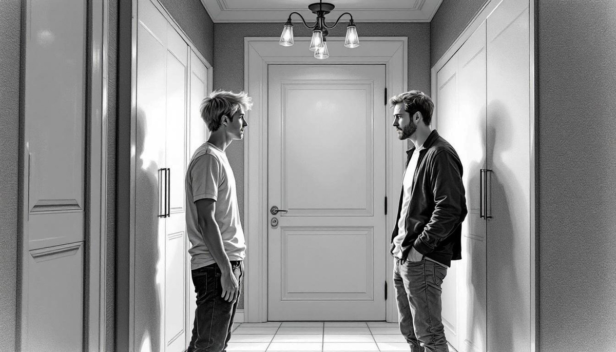 Увидев, как сын смотрит на него, остановился ©Михаил Лекс 