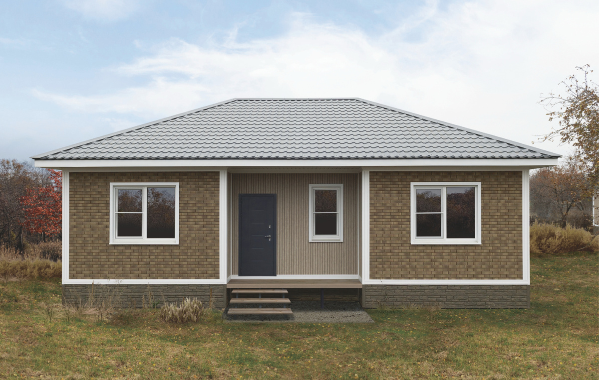 Фасад каркасного дома