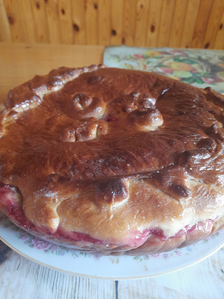 Пирог с малиной