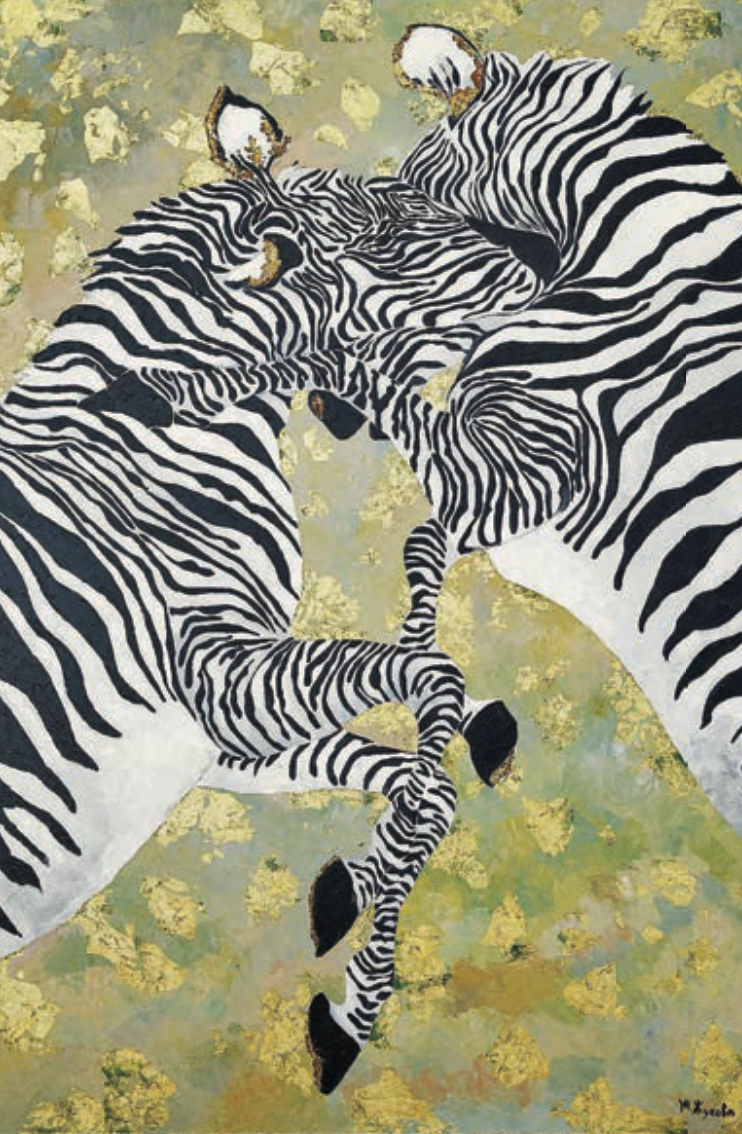     Юлия Жукова. «Танец», холст, масло, сусальное золото, техника мастихин, 2017