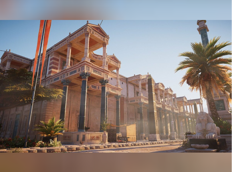 Компьютерная реконструкция главного фасада Александрийского Мусейона.