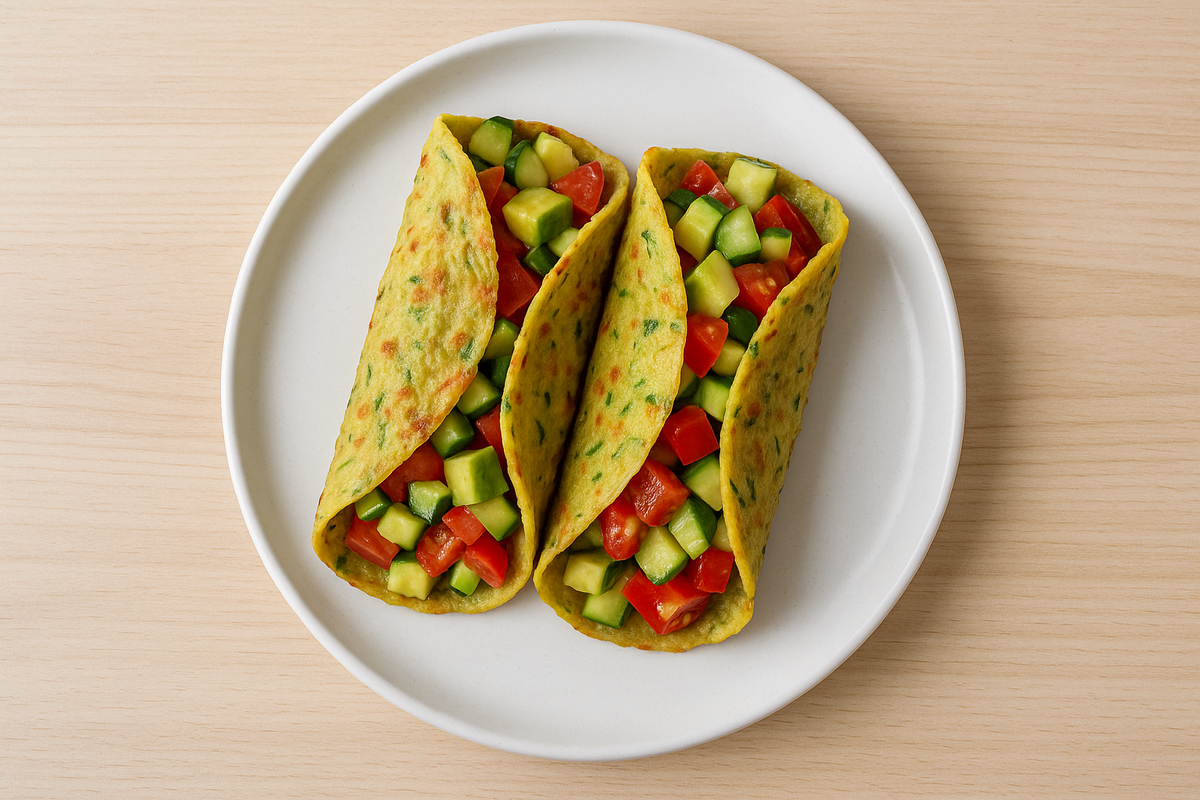 Красочные кабачковые тако с овощной начинкой — здоровый летний перекус без скуки.