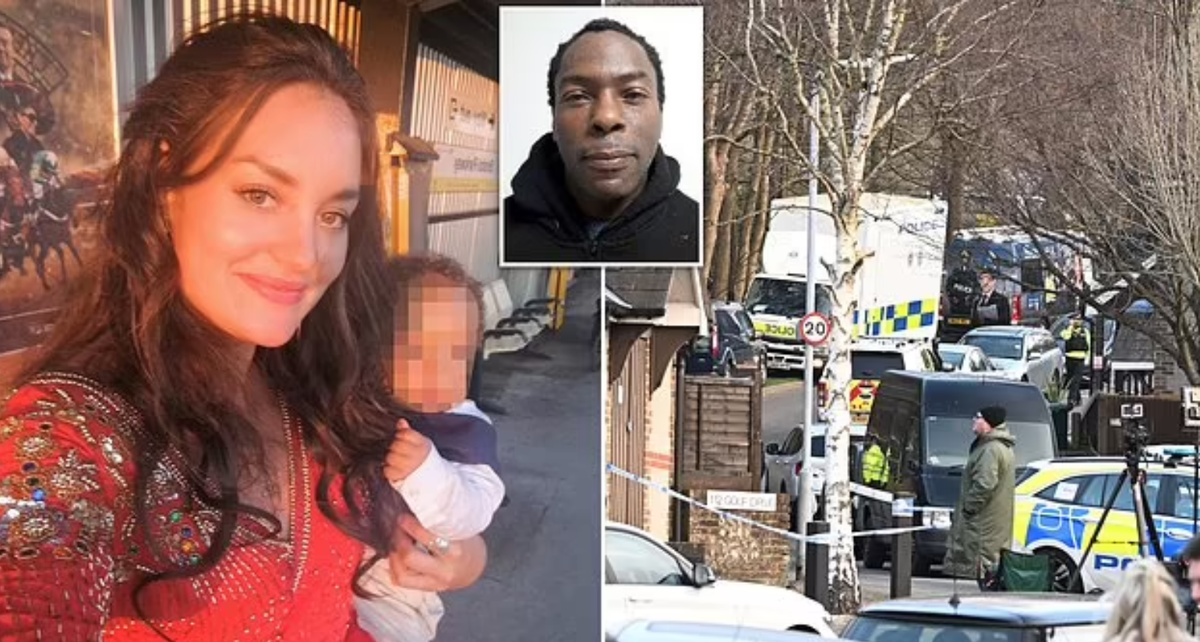 Констанс с ребенком, её бойфренд Марк Гордон. Фотоколлаж Daily Mail