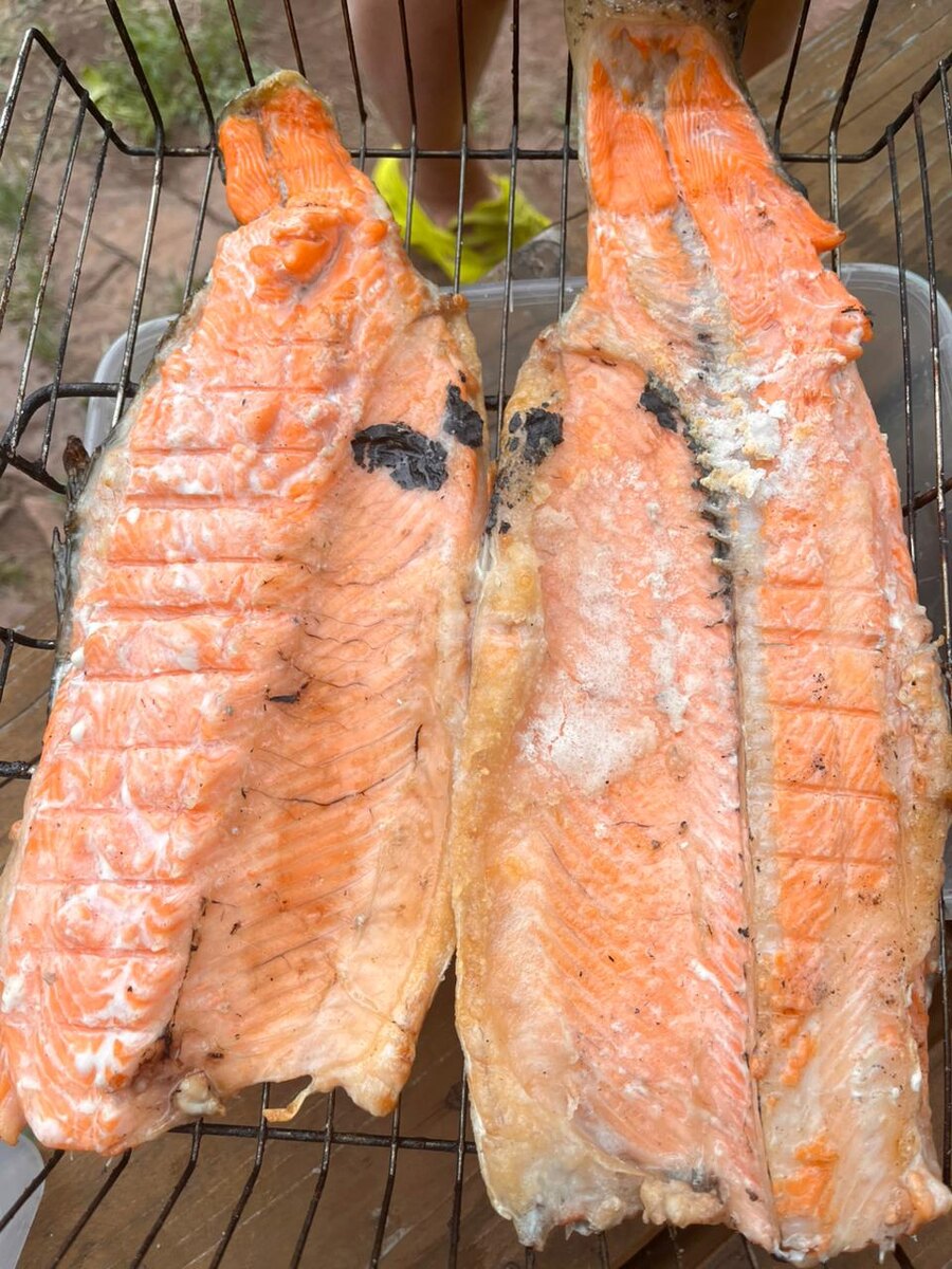 Форель приготовленная на мангале, фото автора
