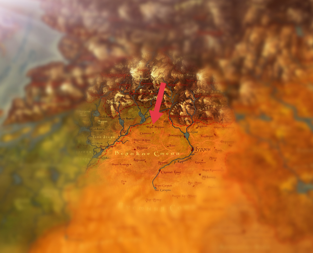 Место сражения на карте Лаара