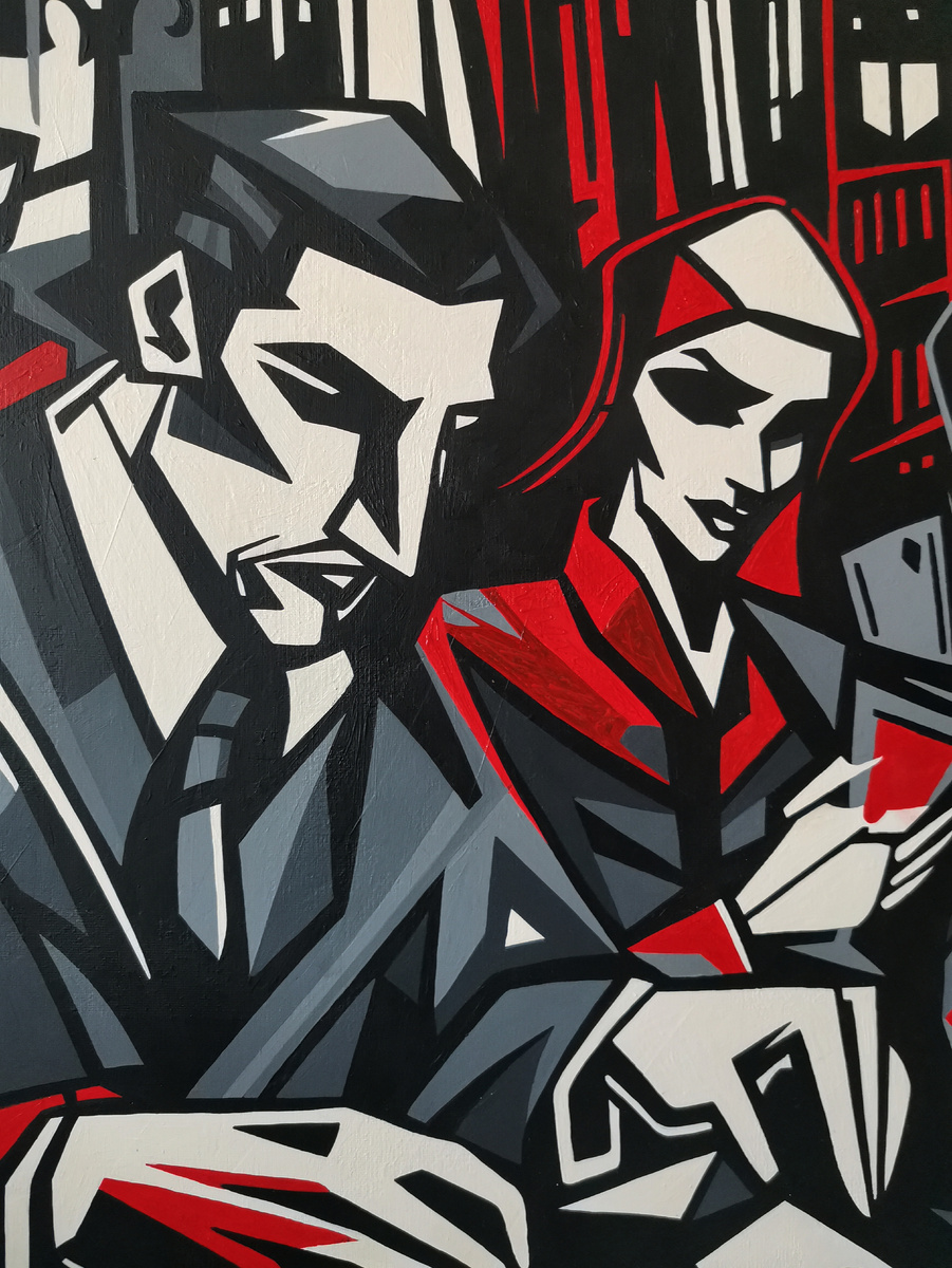 Мари Дагаз. Фрагметр картины "Азарт большого города".