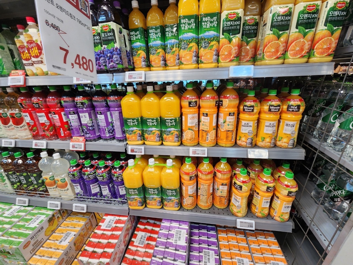 Соки торговых марок Lotte и Del Monte