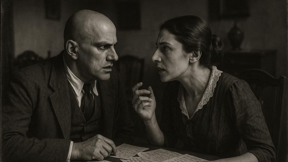 Маяковский и Лиля Брик. Нарисовано нейросетью.