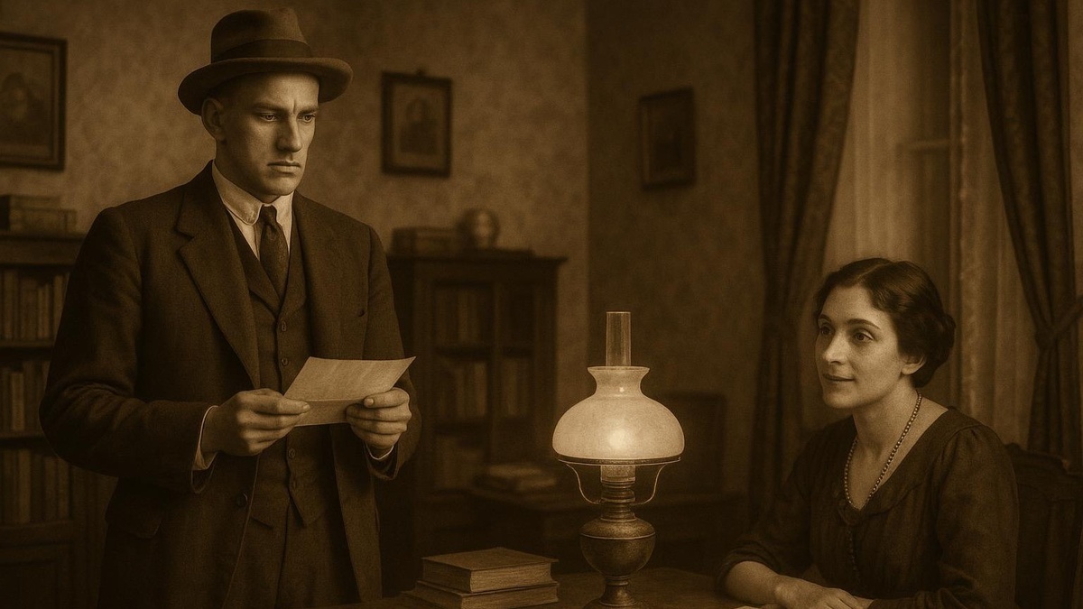 Маяковский и Лиля Брик. Нарисовано нейросетью.