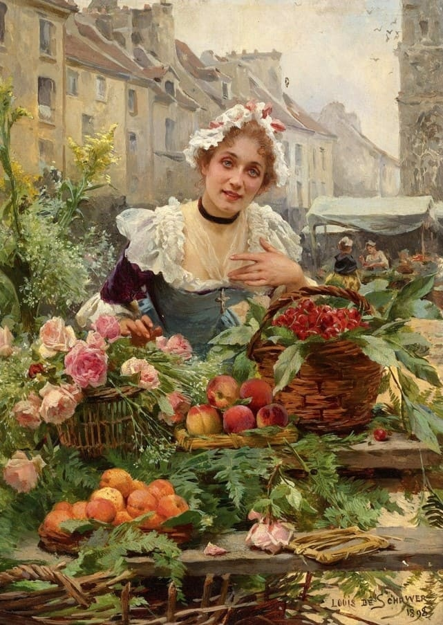 Луи-Мари де Шривер – «The Flower Seller» / «Продавщица цветов»