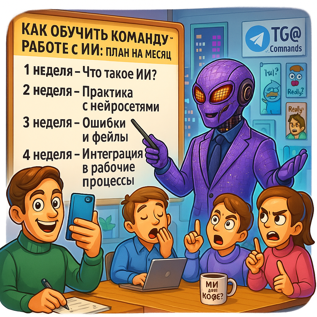    ИИ-трансформация за 30 дней: пошаговый план обучения команды, который даст x2 к эффективности даже новичкам Дмитрий Попов | Comandos.ai
