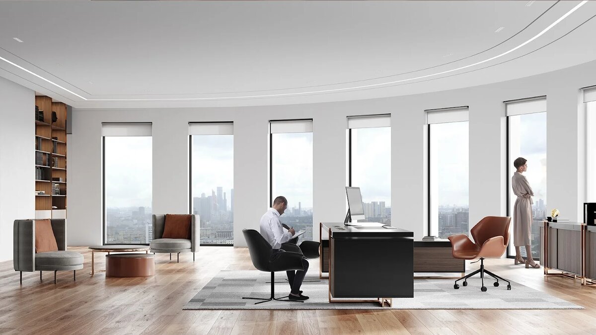 Пример оформления офиса с панорамными видами
