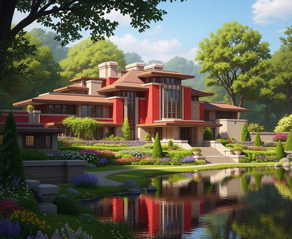 Фантазия от NightCafe Creator на тему Красного дома