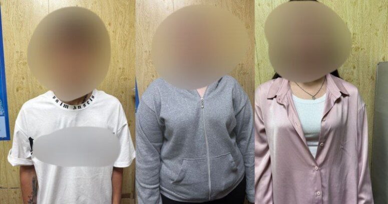    Задержанный стрелок и его «ассистентки». Фото: t.me/mvd_23