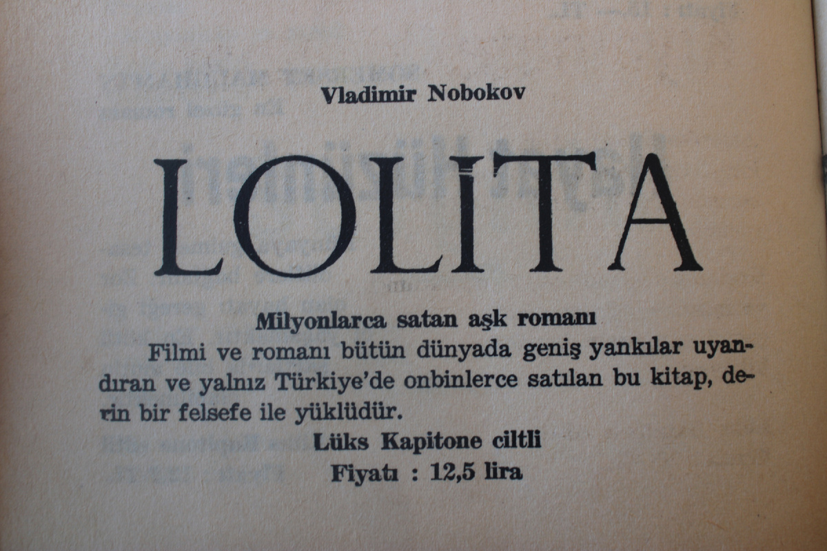 "Лолита"на турецком. Кстати,в  Америке она до сих пор запрещена!