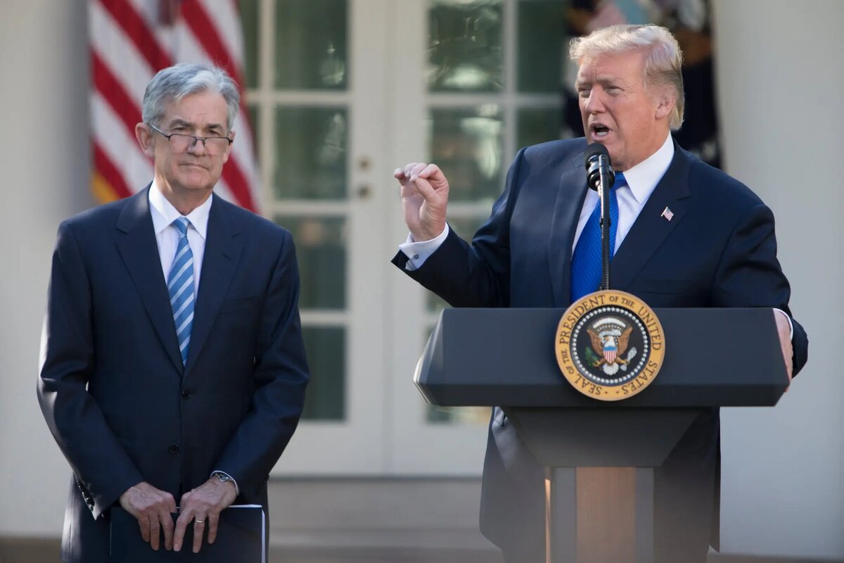President Donald J. Trump and Federal Reserve Chair Jerome Powell at the White House in 2017.Credit...Tom Brenner for The New York Times