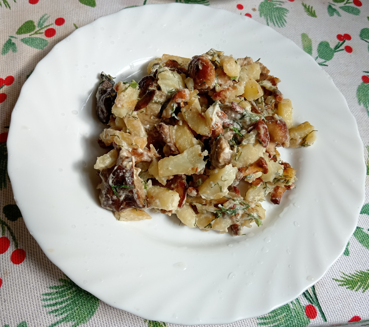 Жаркое с лесными грибами. 