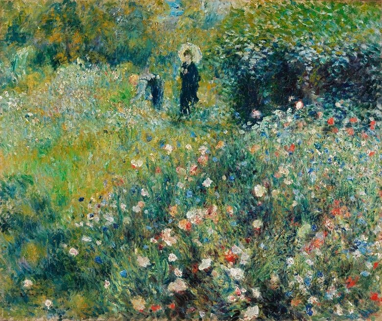 Pierre-Auguste Renoir, Woman with a Parasol in a Garden, 1875. Museo Nacional Thyssen-Bornemisza, Madrid.  Bridgeman Images