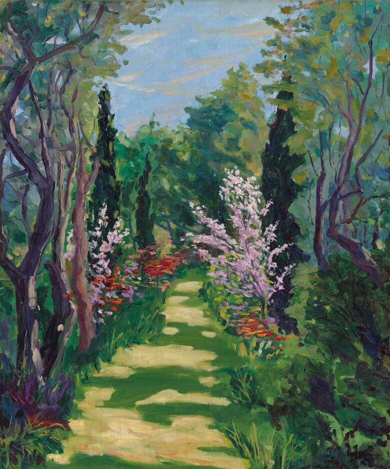 Sir Winston Churchill, O.M., R.A. Garden Scene,  1920-.  Christies