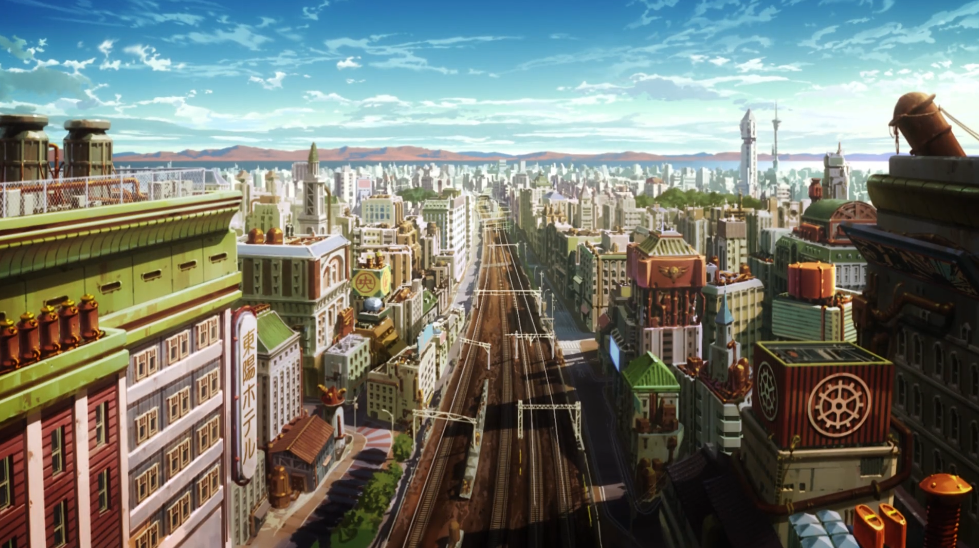 Кадр из аниме. Токийская Империя после Великого Бедствия