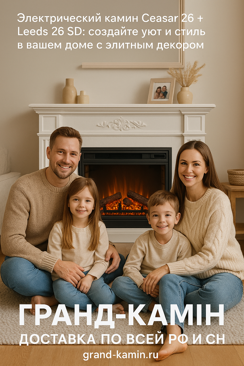    Электрический камин Ceasar 26 + Leeds 26 SD: создайте уют и стиль в вашем доме с элитным декором Kamin