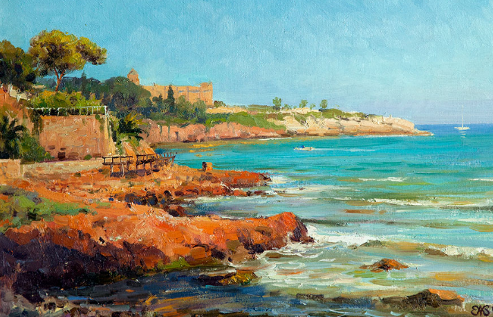 Испания. Каменный берег. 45 х 65 см.