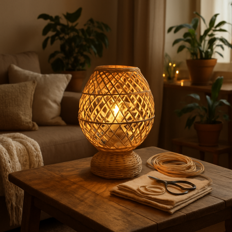    Создайте уют с самодельной лампой из ротанга: пошаговая инструкция по апсайклингу для вашего дома Loza