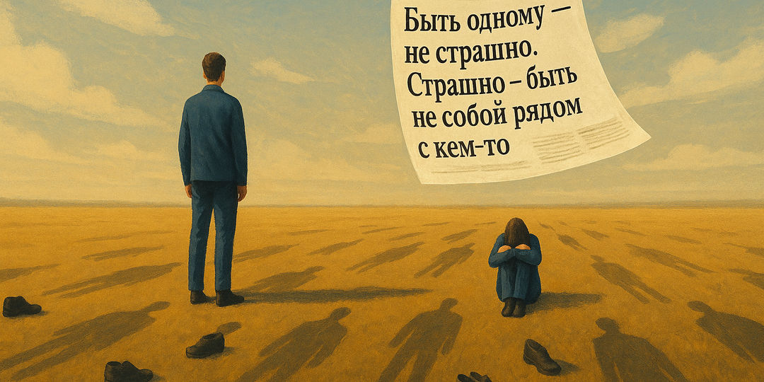 Быть одному — не страшно. Страшно — быть не собой рядом с кем-то