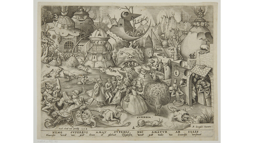 Хендрик ван Стейнвейк (гравер), Питер Брейгель (автор композиции). «Гордыня» из серии «Семь смертных грехов», 1558.📷Фото: предоставлено ГМИИ им. А.С. Пушкина
