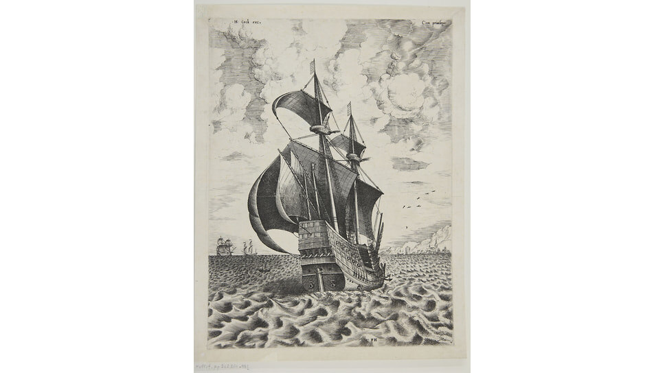 Франс Гюйс (Хейс) (гравер), Питер Брейгель (автор рисунка). «Морские суда», 1564–1565.📷Фото: предоставлено ГМИИ им. А.С. Пушкина