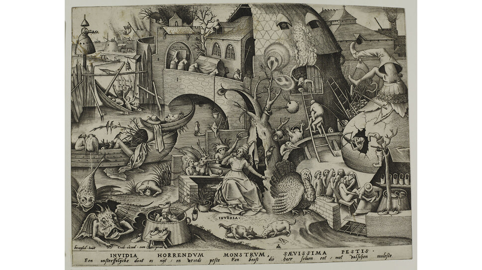 Хендрик ван Стейнвейк (гравер), Питер Брейгель (автор композиции). «Зависть» из серии «Семь смертных грехов», 1558.📷Фото: предоставлено ГМИИ им. А.С. Пушкина