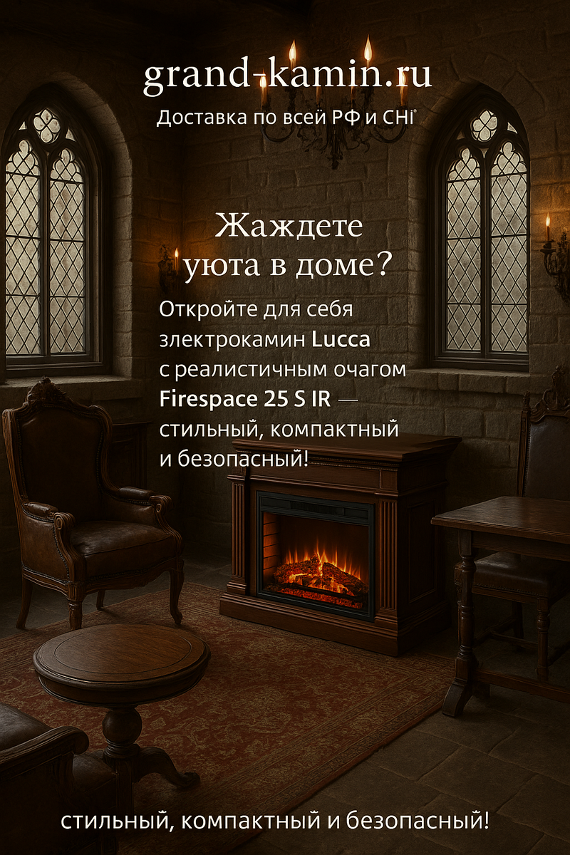    Электрокамин Lucca с очагом Firespace 25 S IR: Как создать уют и тепло в вашем доме без хлопот! Kamin