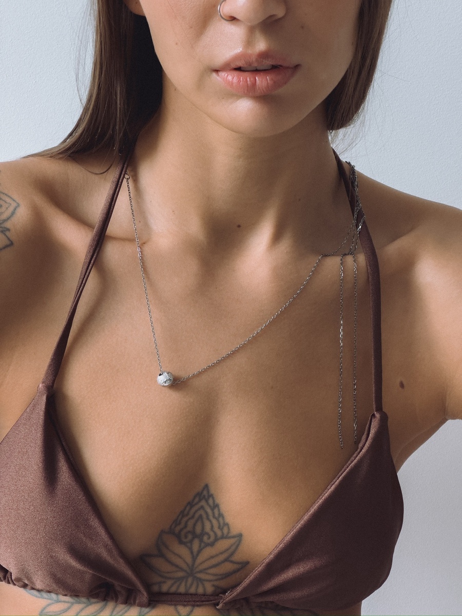 Серебряное колье «Земля» black