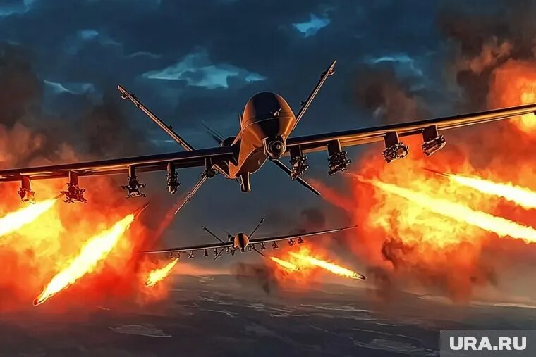 В Воронеже дрон влетел в жилой дом. Фото: Создано в Midjourney © URA.RU