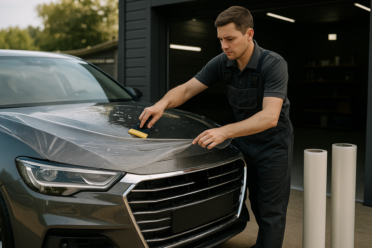 Олейка капота полиуретановой пленкой