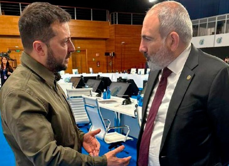     Встреча Пашиняна с главой киевского режима. Источник: севлайф.ру.