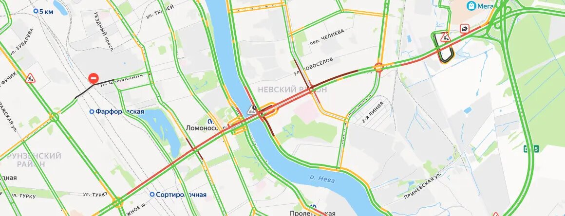    Фото: скриншот сервиса «Яндекс.Пробки»