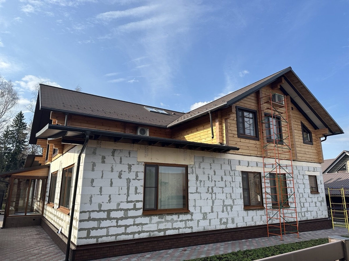 Монтаж термопанелей по периметру первого этажа. Начало работ (подготовка) 