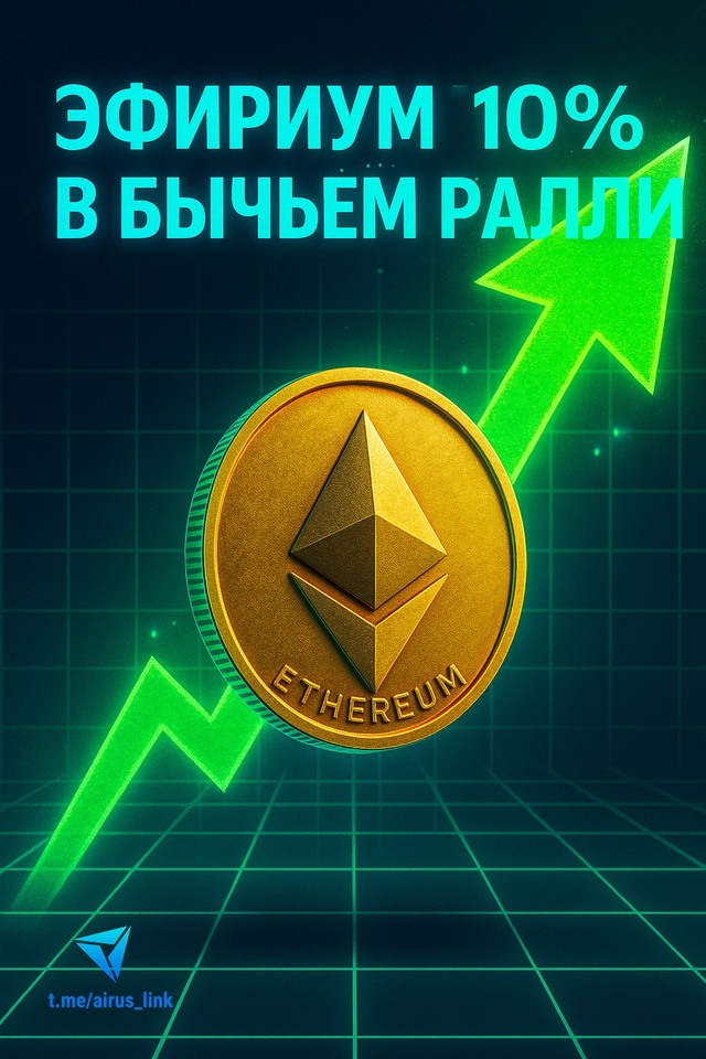 Эфириум снова удивляет — плюс 10% за день!