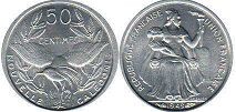 50 сантимов 1949алюминий50 CENTIMES / NOVELLE CALEDONIEREPUBLIQUE FRANCAISE UNION FRANCAISE / 1949