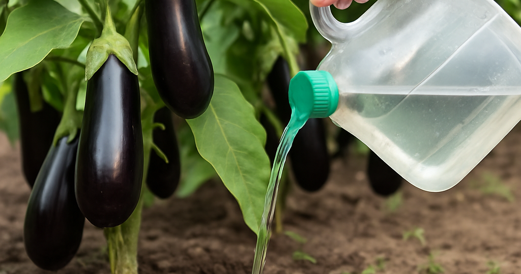 Поливаю баклажаны йодно-дрожжевым раствором — и кусты не сбрасывают цветки