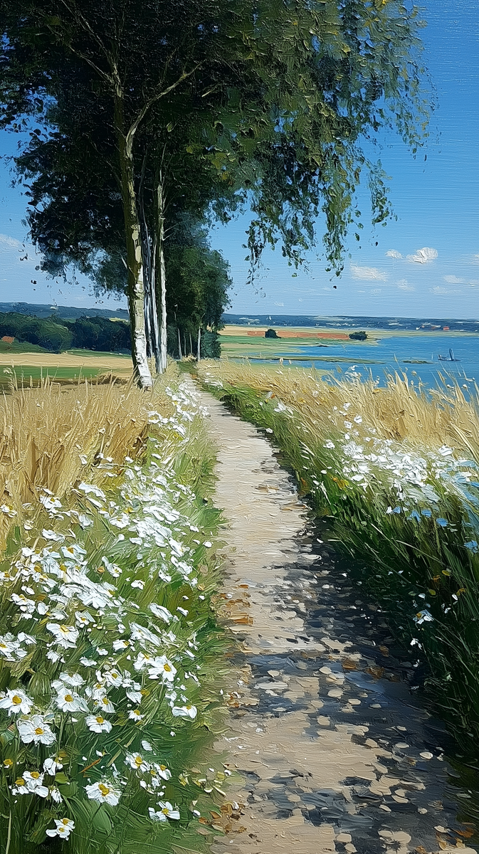 Тропинка среди ромашек