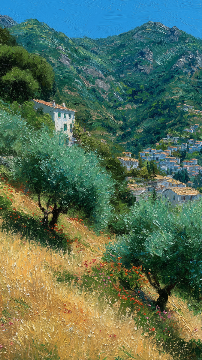 Дом среди оливковых склонов