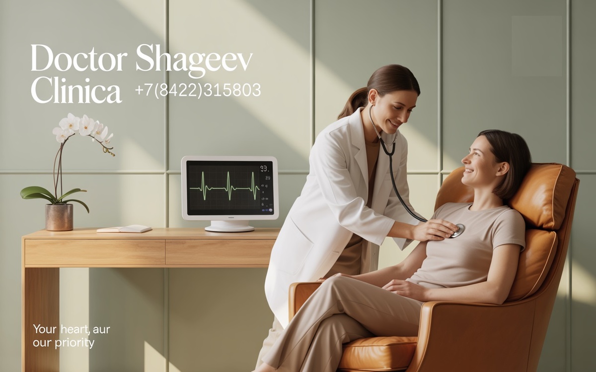 Врач кардиолог в Ульяновске слушает пациенты